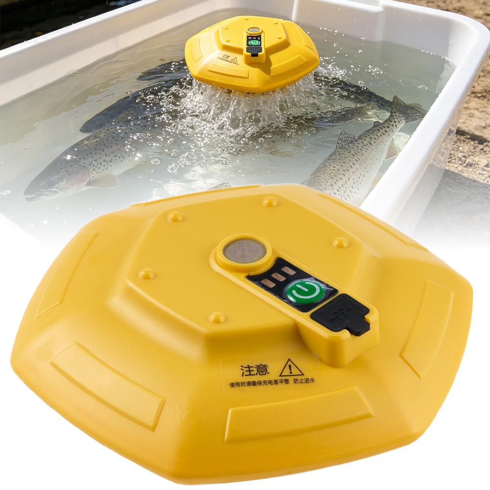 Aquarium Fish Care - Kabellose Wiederaufladbare Aquarium-Sauerstoffpumpe, Schwimmende Tragbare Fischbecken-Belüfter