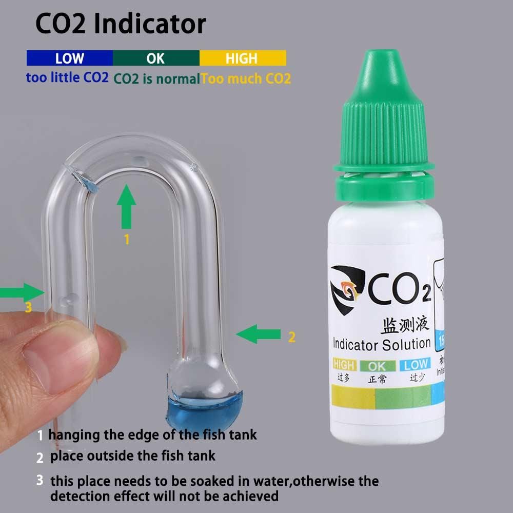 Co2 Diffuser Planted - Gras-Tester-Monitor für Aquarienpflanzen, PH-Zubehör, CO2-Monitor, Indikator-Monitor,