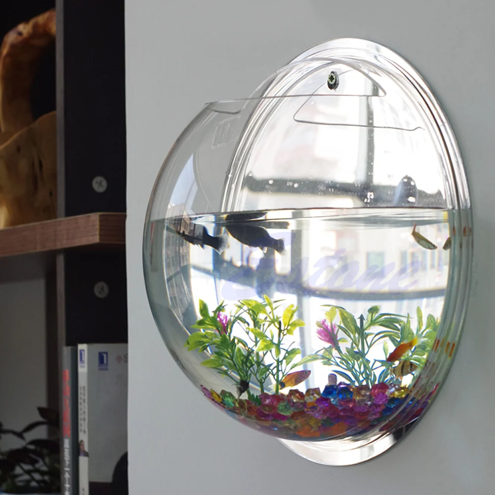 Aquarium Fish Pot - Topf Wandbehang Halterung Blase Aquarium Schüssel