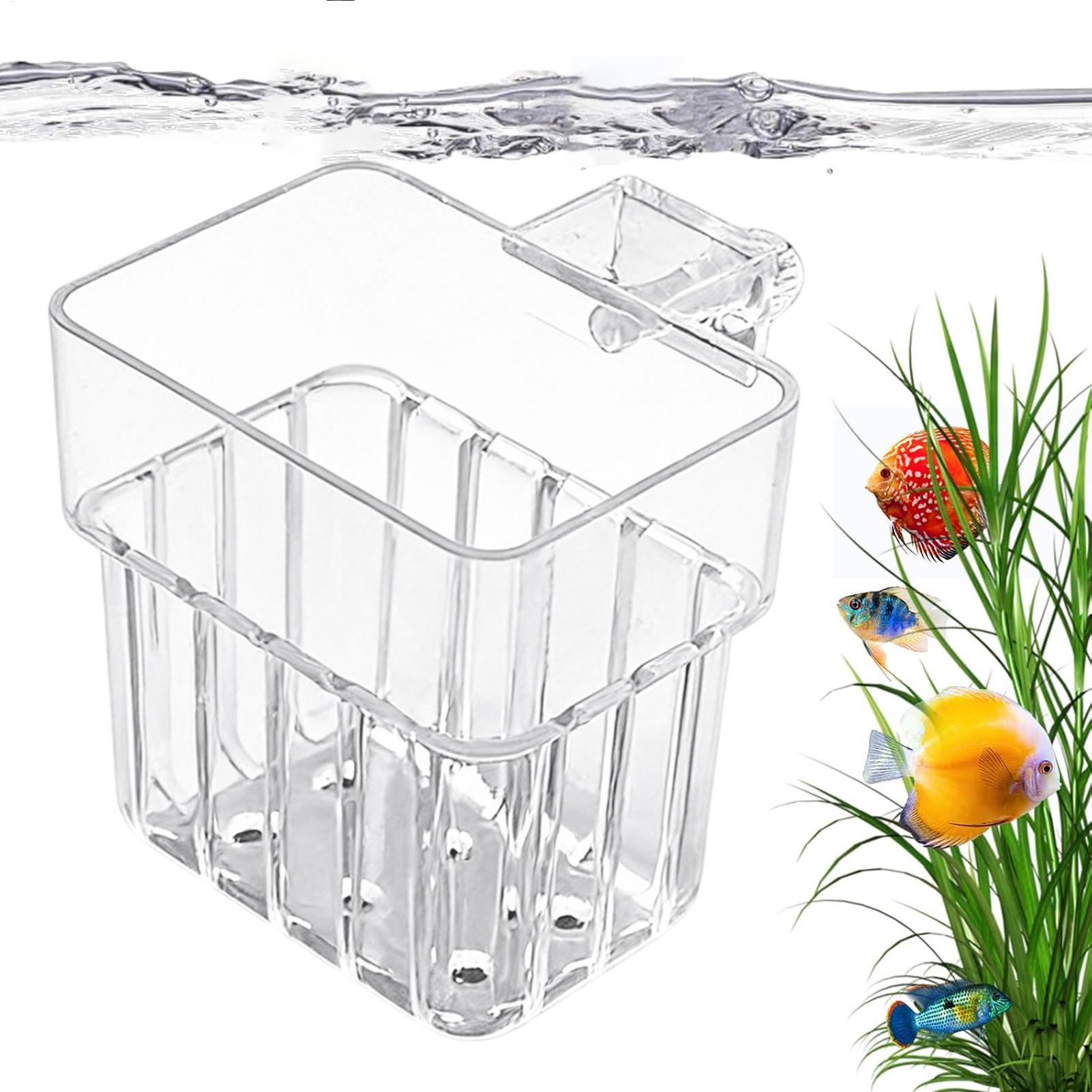 Aquarium Fish Pot - Transparenter Aquarium-Hängetopf, Aufhängbarer Aquarienpflanzenhalter, Stabile Befestigung